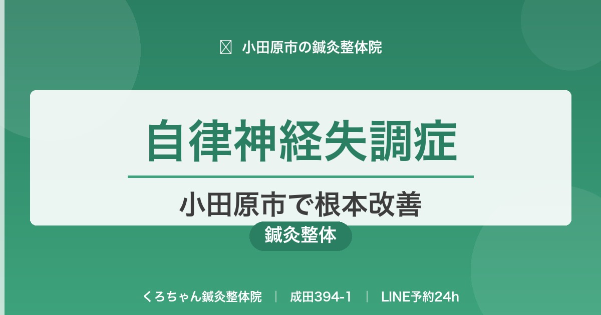 自律神経失調症｜小田原市で根本改善｜くろちゃん鍼灸整体院