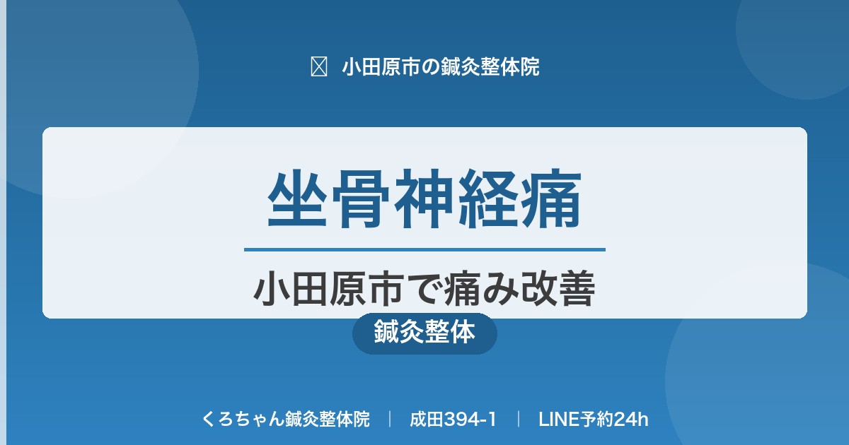 坐骨神経痛｜小田原市で痛み改善｜くろちゃん鍼灸整体院