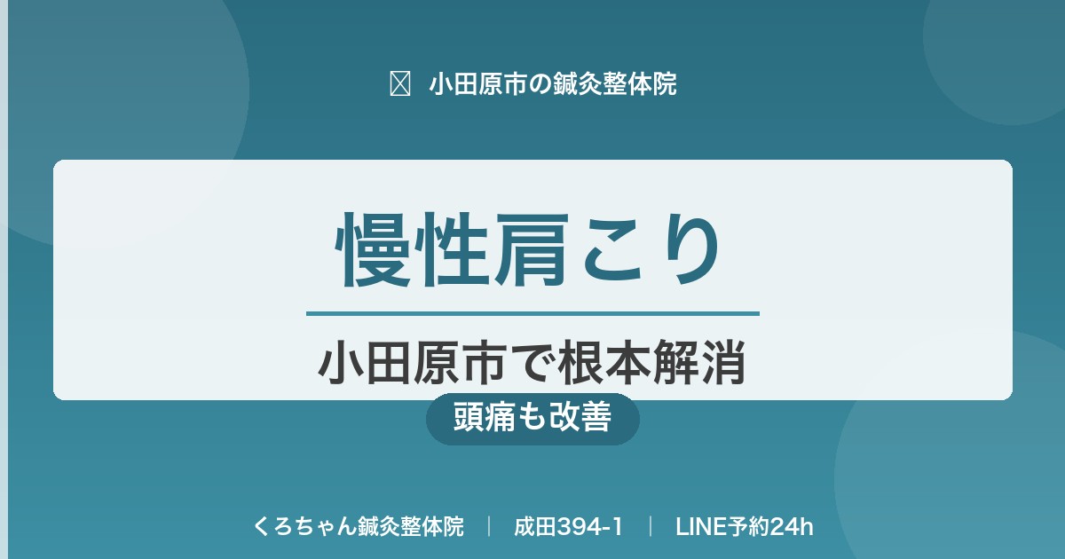慢性肩こり｜小田原市で根本解消｜くろちゃん鍼灸整体院