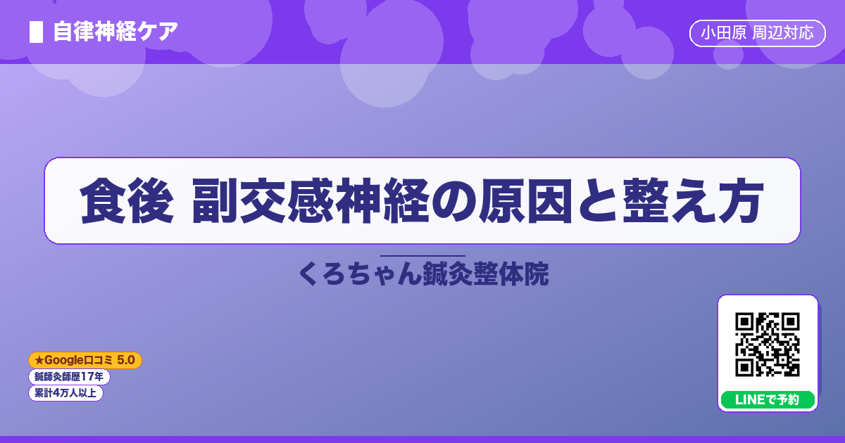 食後 副交感神経の原因と整え方