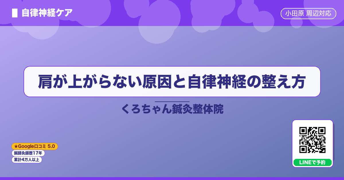 肩が上がらない原因と自律神経の整え方