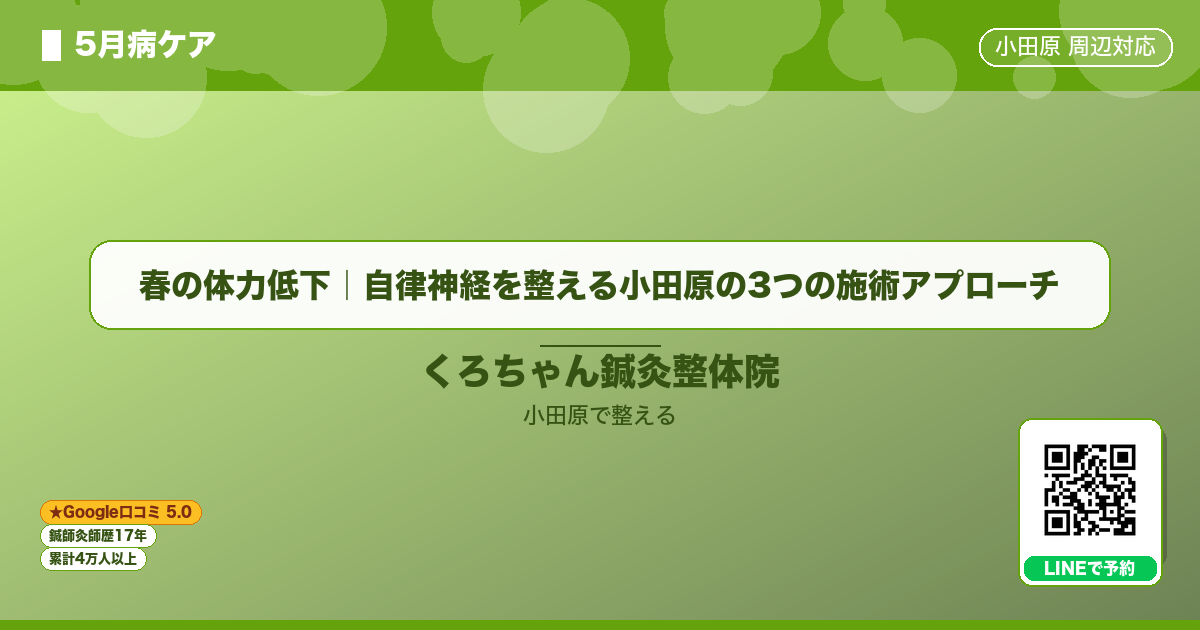 春の体力低下｜自律神経を整える小田原の3つの施術アプローチのイメージ