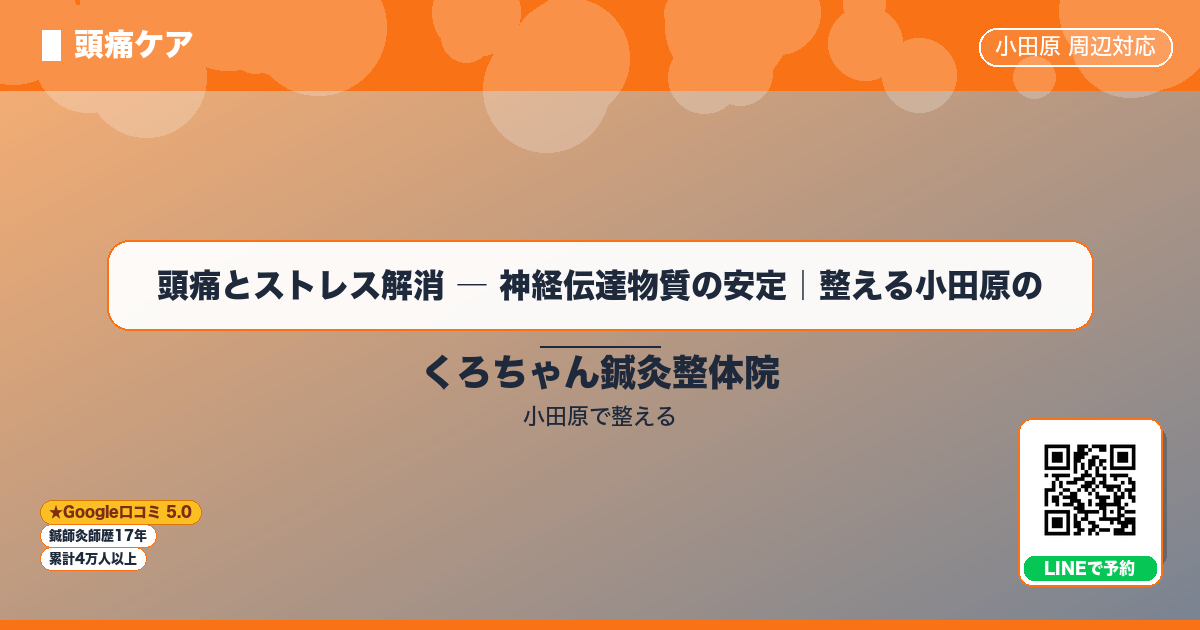 頭痛とストレス解消 ― 神経伝達物質の安定｜整える小田原ののイメージ
