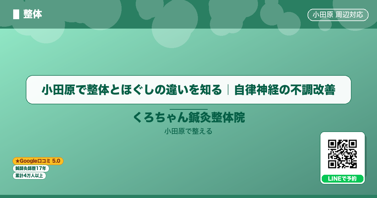 小田原で整体とほぐしの違いを知る｜自律神経の不調改善のイメージ