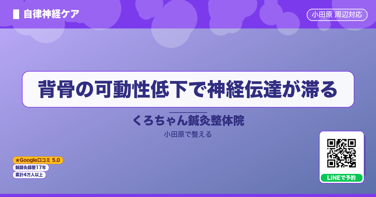 背骨の可動性低下で神経伝達が滞る