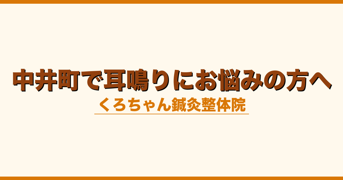 中井町で耳鳴りにお悩みの方へ