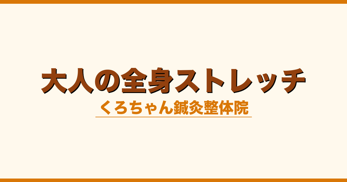 大人の全身ストレッチ