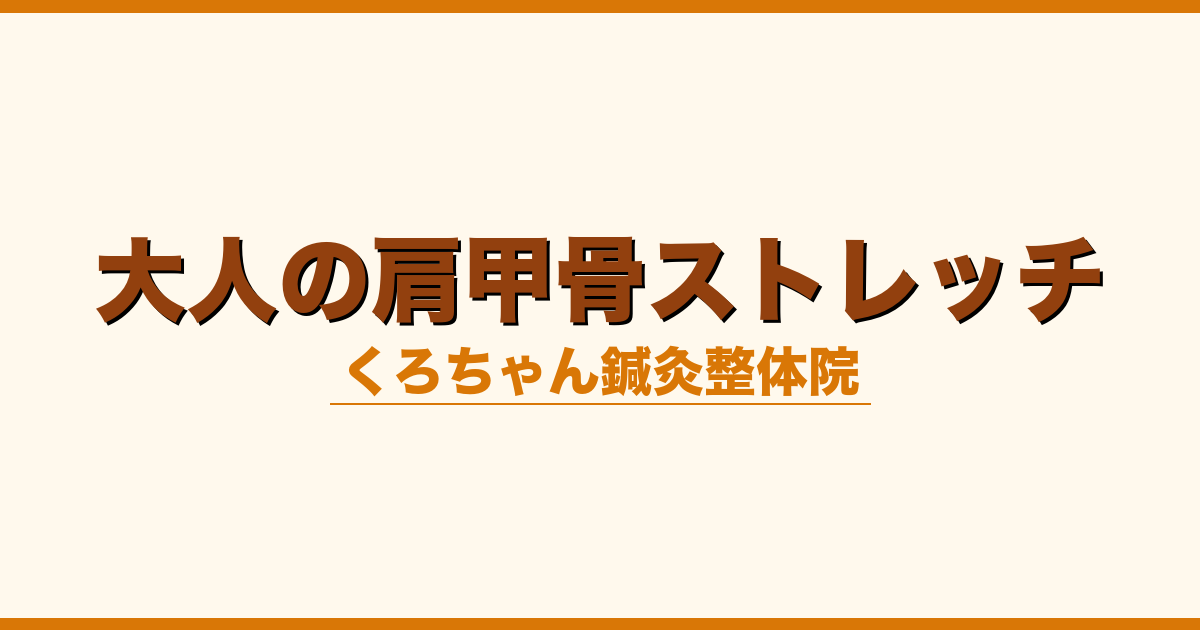 大人の肩甲骨ストレッチ
