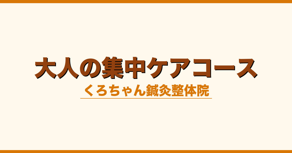 大人の集中ケアコース