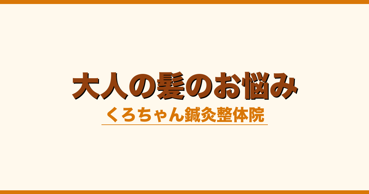 大人の髪のお悩み