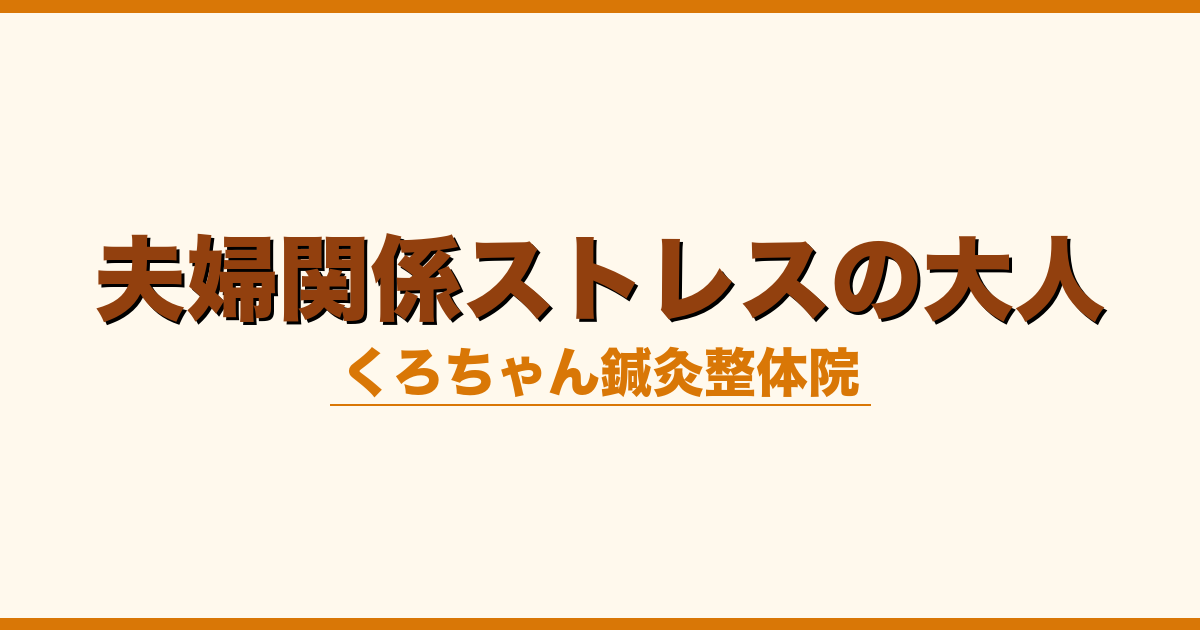 夫婦関係ストレスの大人