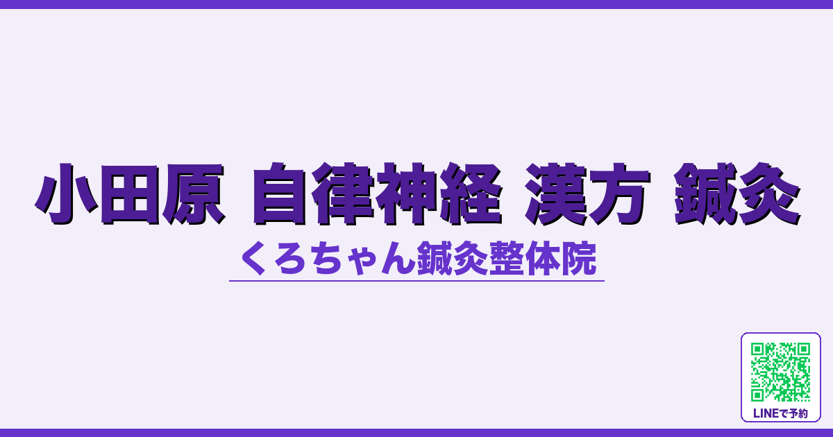 小田原 自律神経 漢方 鍼灸