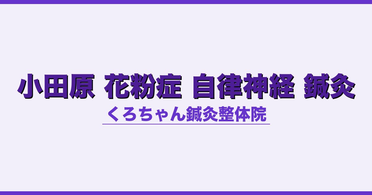 小田原 花粉症 自律神経 鍼灸