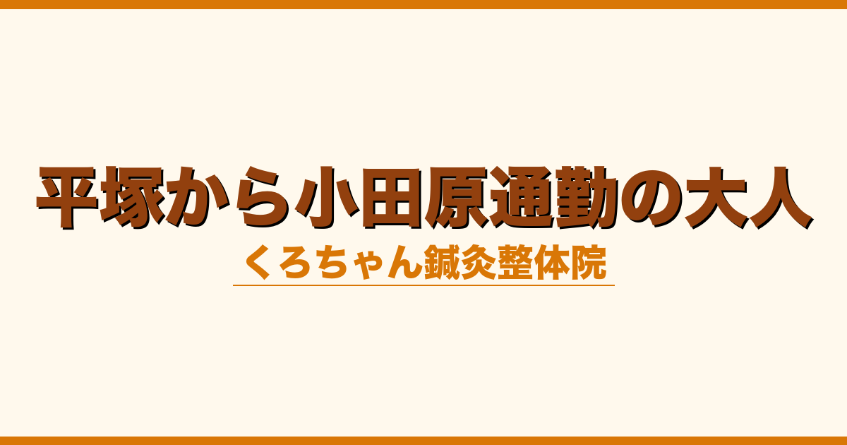 平塚から小田原通勤の大人