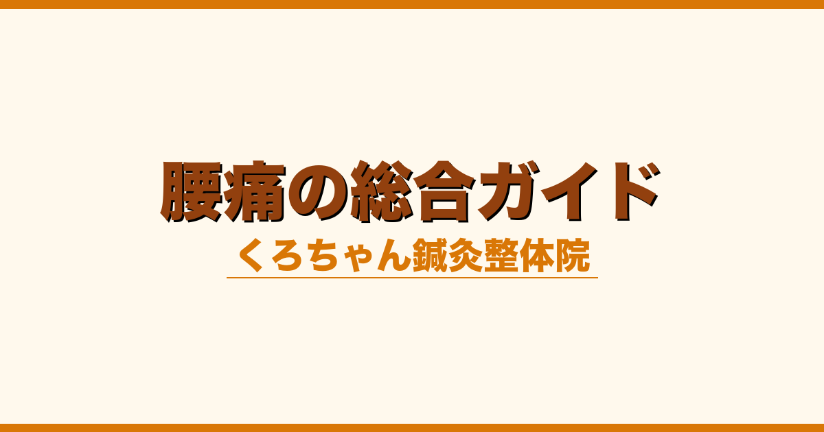 腰痛の総合ガイド