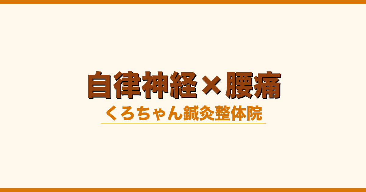自律神経×腰痛