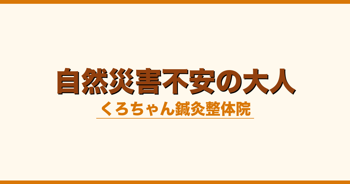 自然災害不安の大人
