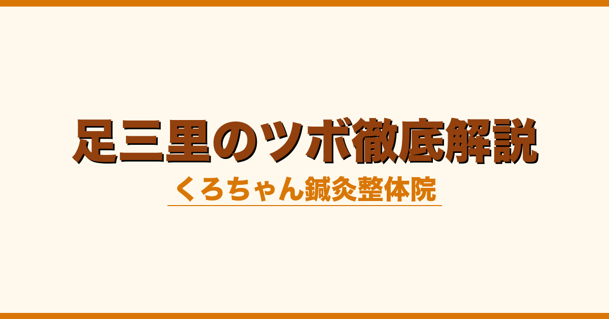 足三里のツボ徹底解説