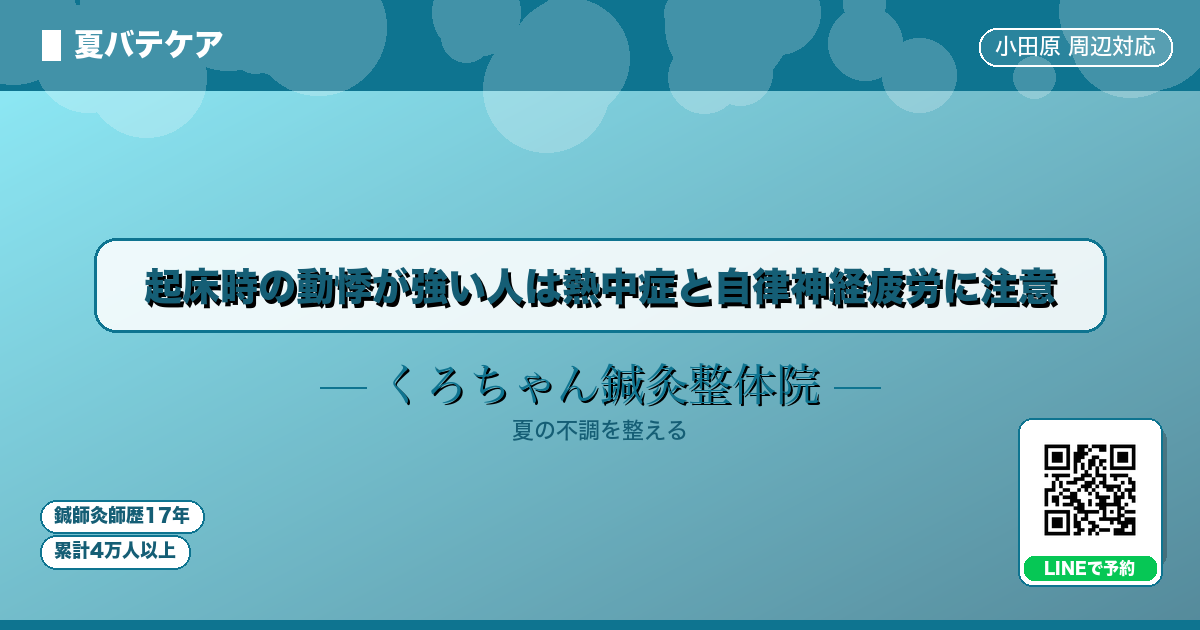 起床時の動悸が強い人は熱中症と自律神経疲労に注意 - 夏バテ - くろちゃん鍼灸整体院