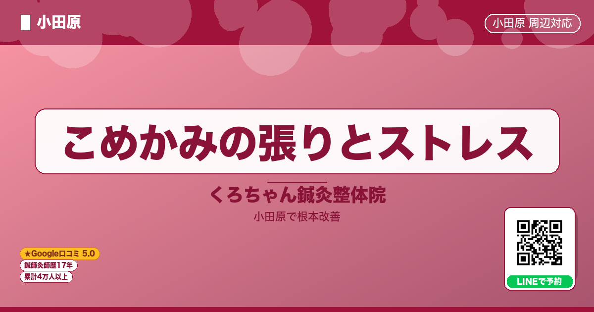 こめかみの張りとストレス - 小田原ローカル