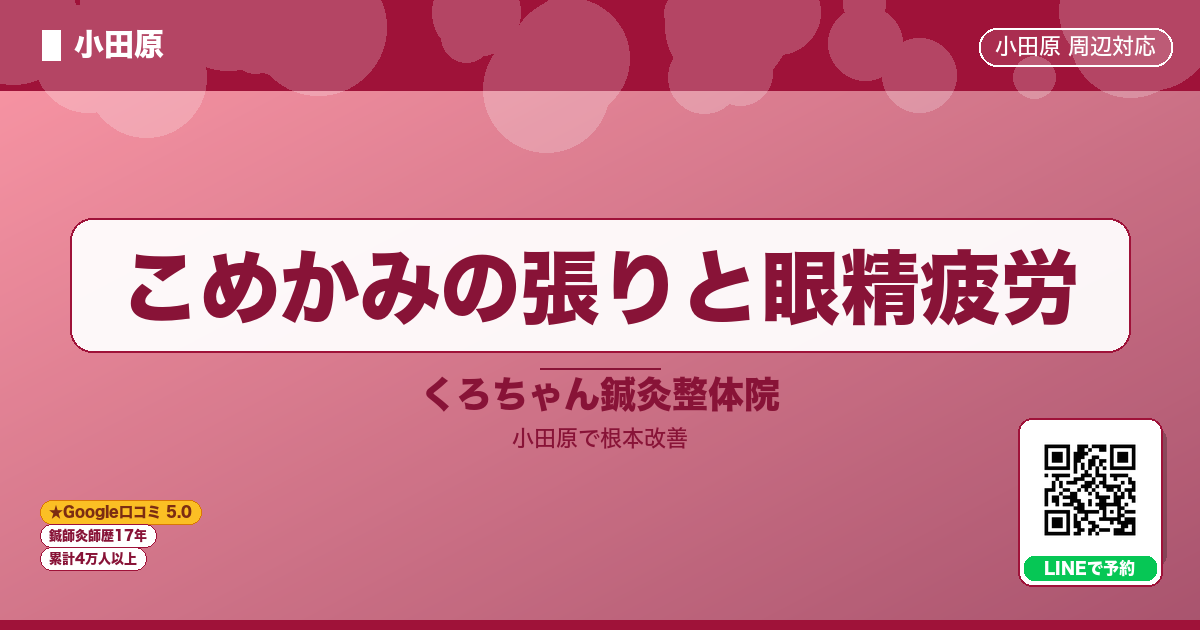 こめかみの張りと眼精疲労 - 小田原ローカル