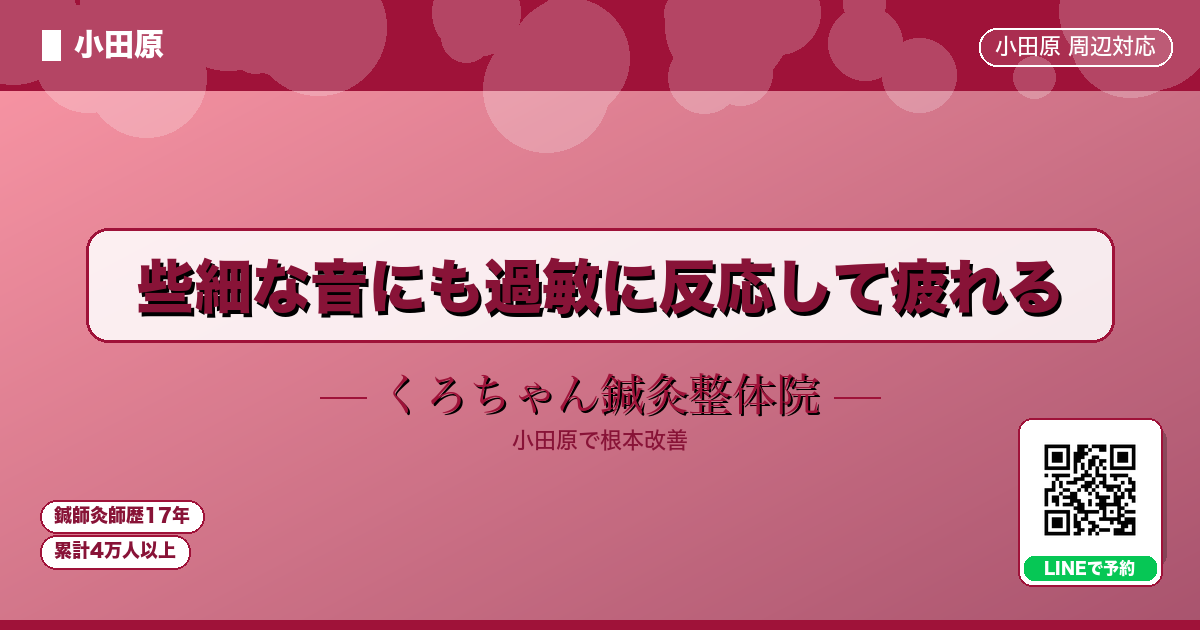 些細な音にも過敏に反応して疲れる - 小田原ローカル - くろちゃん鍼灸整体院