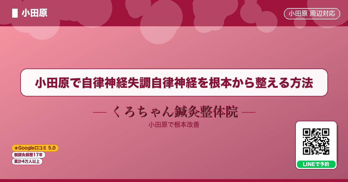 小田原で自律神経失調自律神経を根本から整える方法 - 小田原ローカル