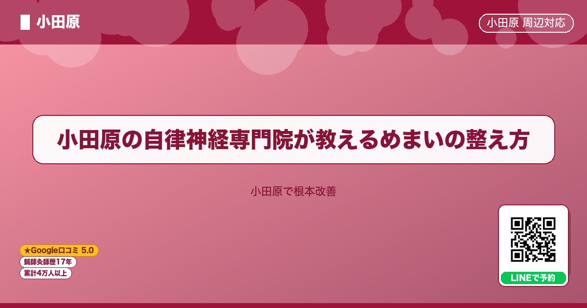 小田原の自律神経専門院が教えるめまいの整え方 - 小田原ローカル