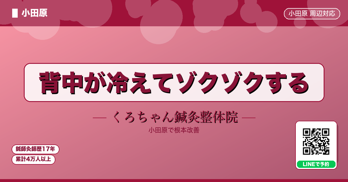 背中が冷えてゾクゾクする - 小田原ローカル - くろちゃん鍼灸整体院