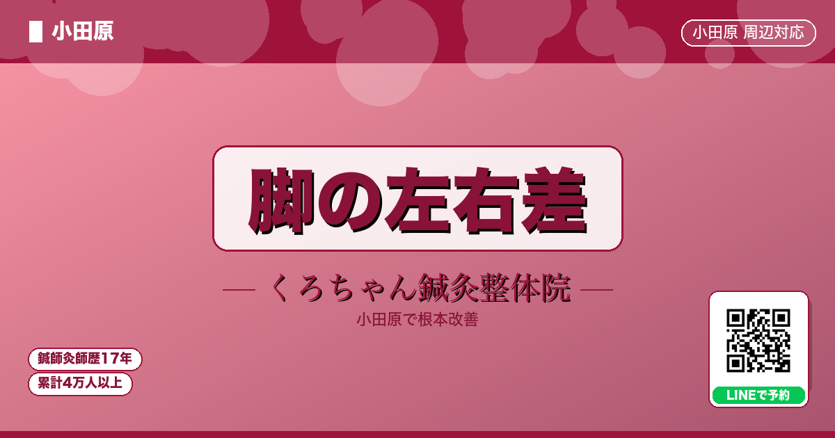 脚の左右差 - 小田原ローカル - くろちゃん鍼灸整体院