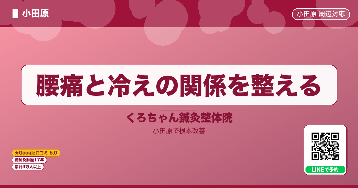 腰痛と冷えの関係を整える - 小田原ローカル