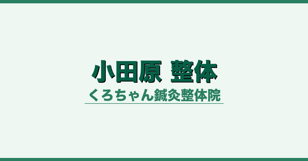 小田原 整体 - 整体 - くろちゃん鍼灸整体院