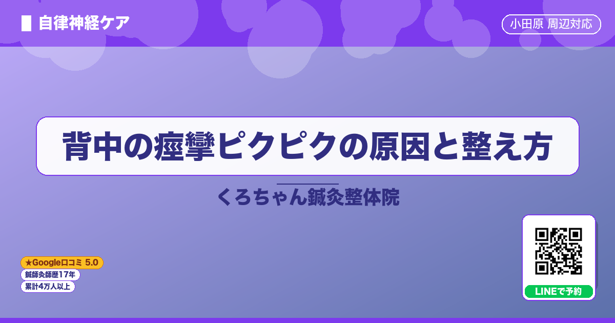 背中の痙攣ピクピクの原因と整え方