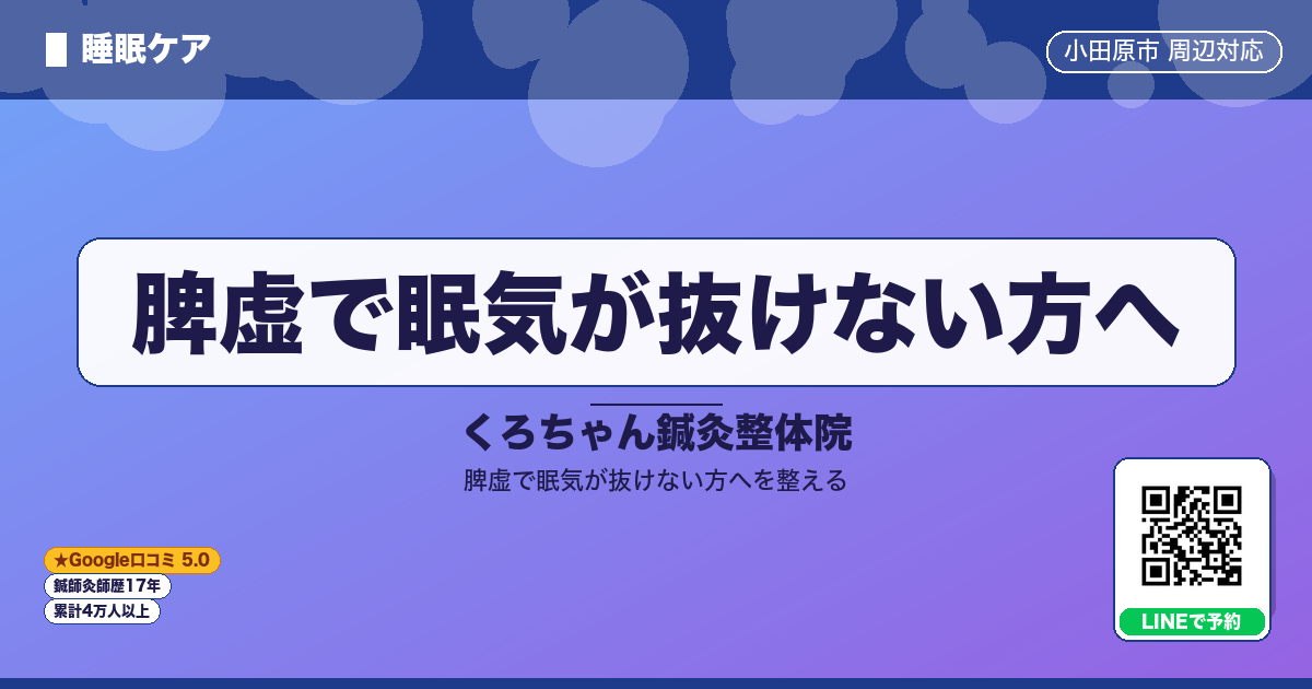 脾虚で眠気が抜けない方へ