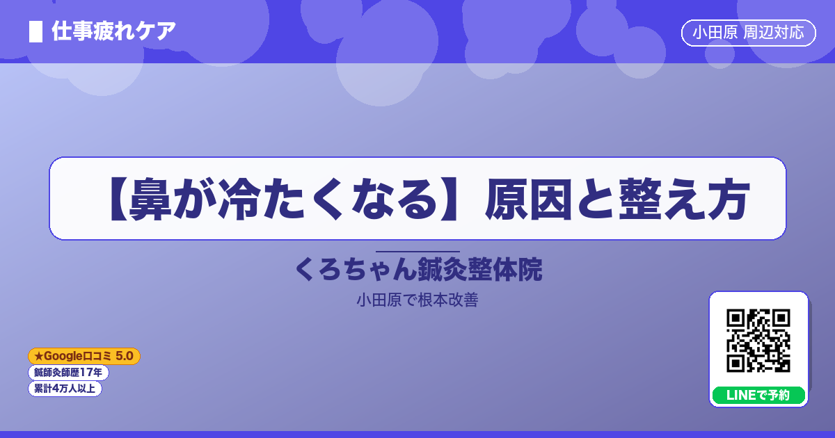 【鼻が冷たくなる】原因と整え方 - 仕事