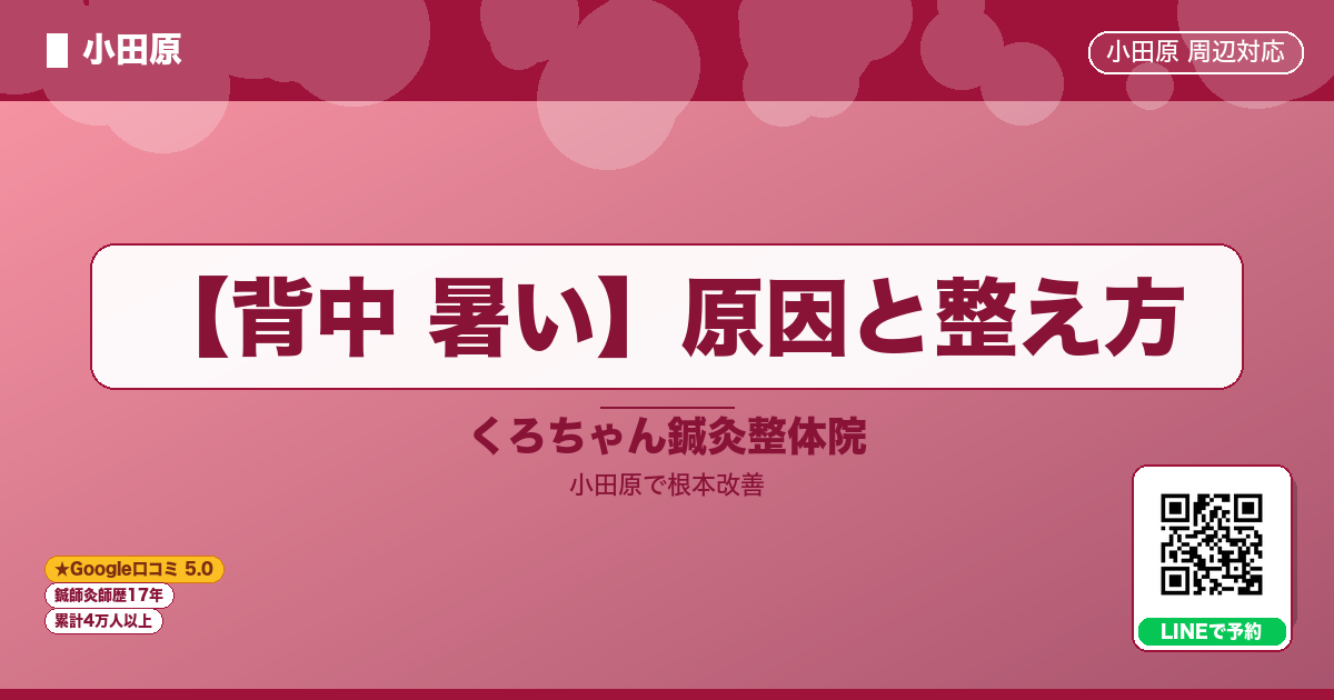 【背中 暑い】原因と整え方 - 小田原ローカル