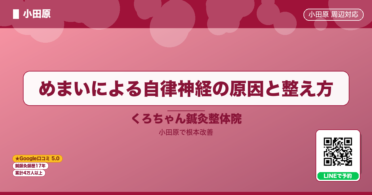 めまいによる自律神経の原因と整え方 - 小田原ローカル
