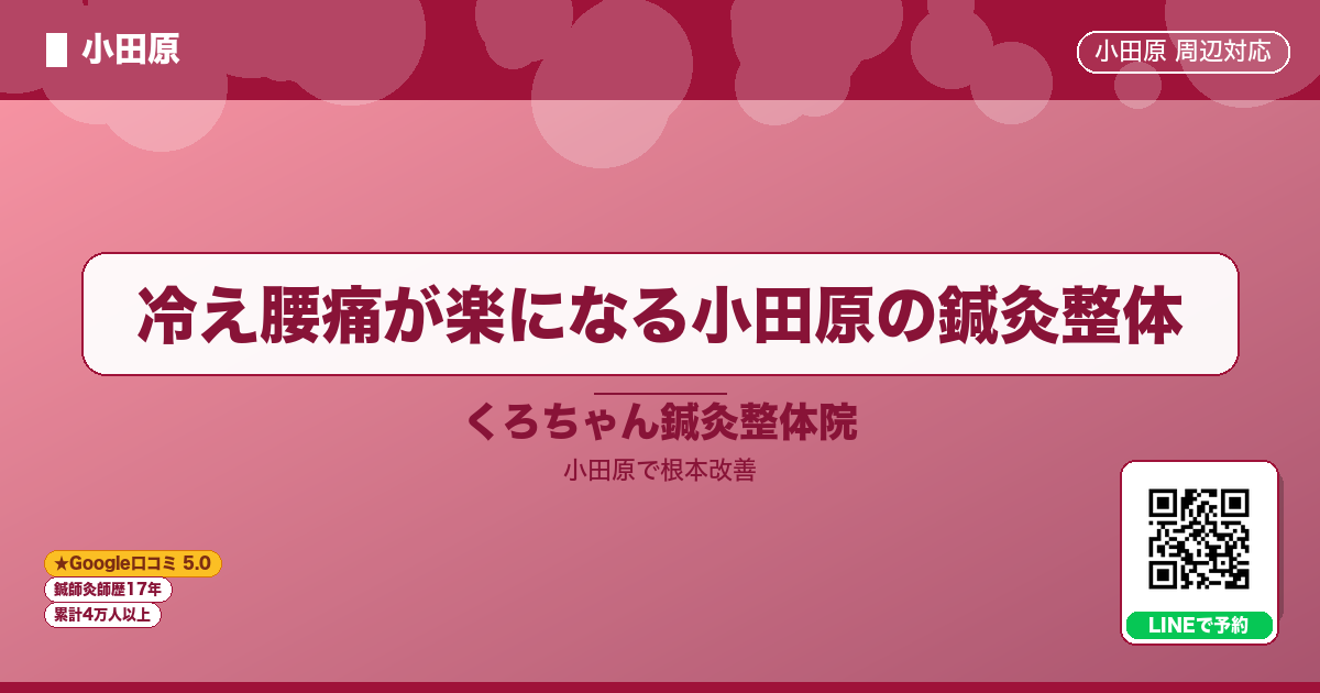冷え腰痛が楽になる小田原の鍼灸整体 - 小田原ローカル