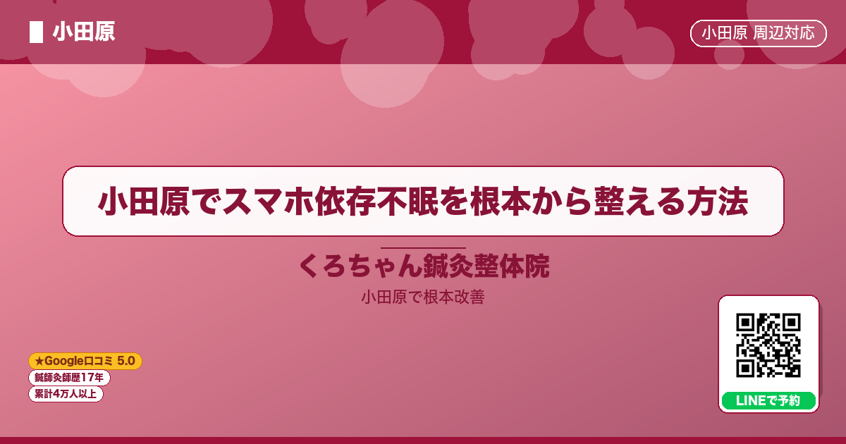 小田原でスマホ依存不眠を根本から整える方法 - 小田原ローカル