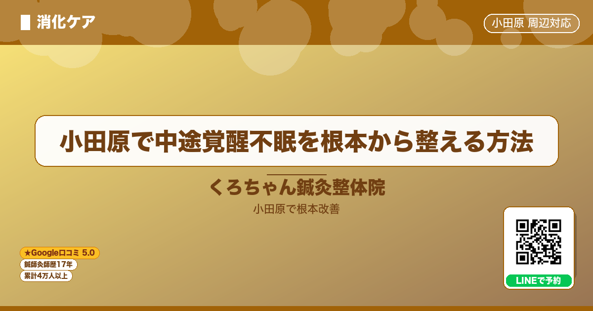 小田原で中途覚醒不眠を根本から整える方法 - 消化