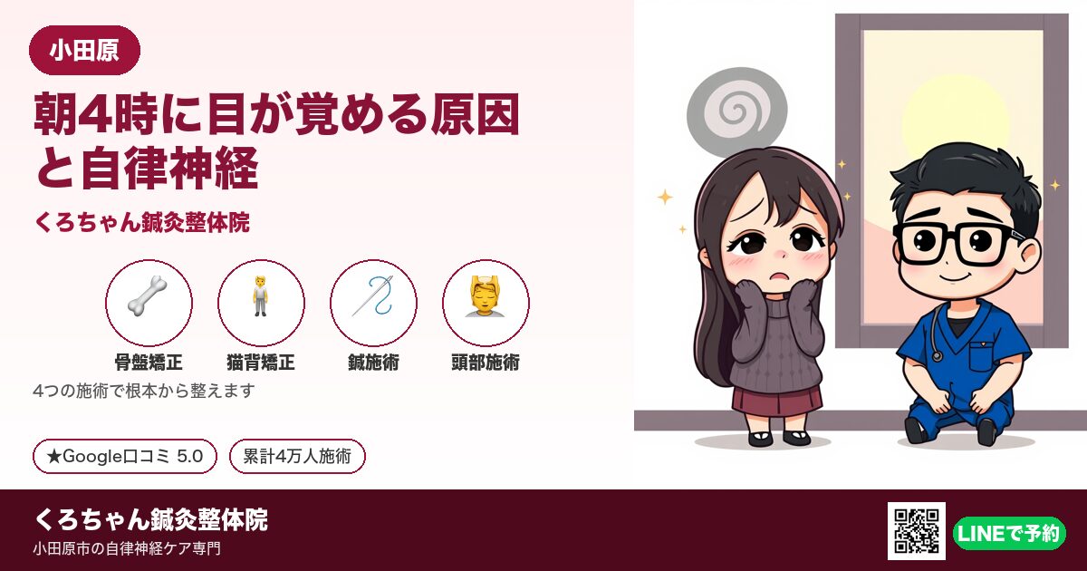 朝4時に目が覚める原因と自律神経|小田原の鍼灸整体院