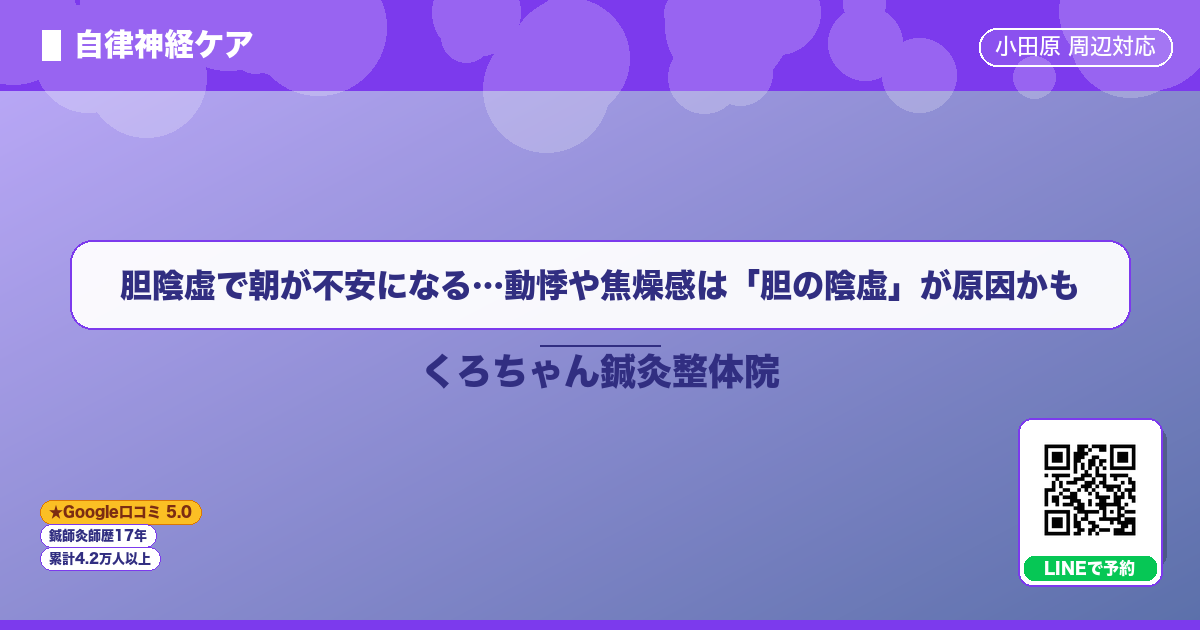 胆陰虚で朝が不安になる…動悸や焦燥感は「胆の陰虚」が原因かも｜小田原の鍼灸整体院