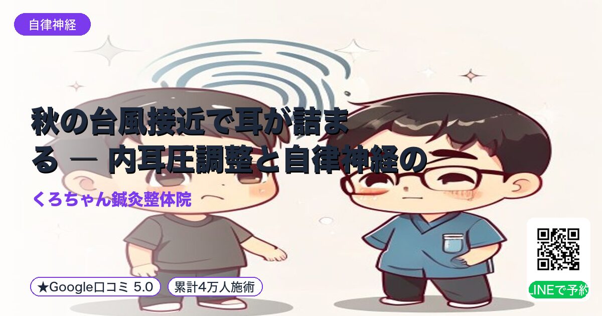 秋の台風接近で耳が詰まる ― 内耳圧調整と自律神経の関係｜整える小田原の