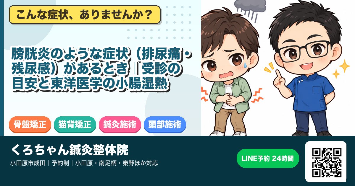 膀胱炎のような症状（排尿痛・残尿感）があるとき｜受診の目安と東洋医学の小腸湿熱