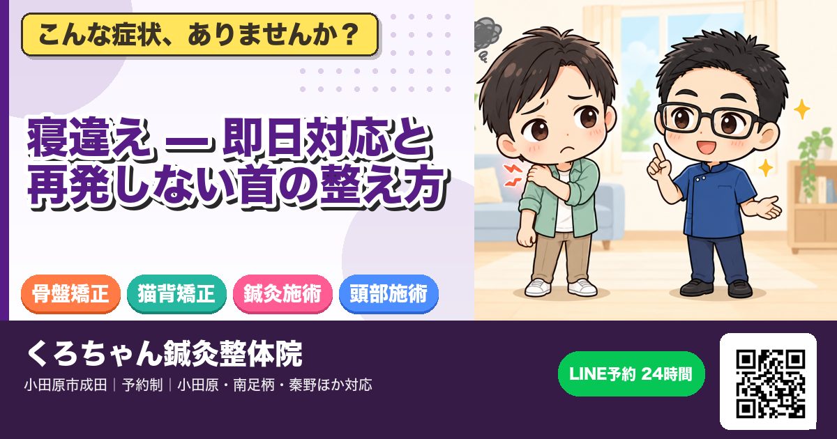 寝違え — 即日対応と再発しない首の整え方